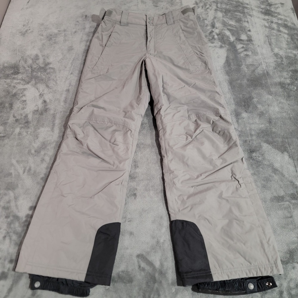 LL Bean Snow Pants Women XS Gray TEK Insulated Waterproof Ski Winter 30x30